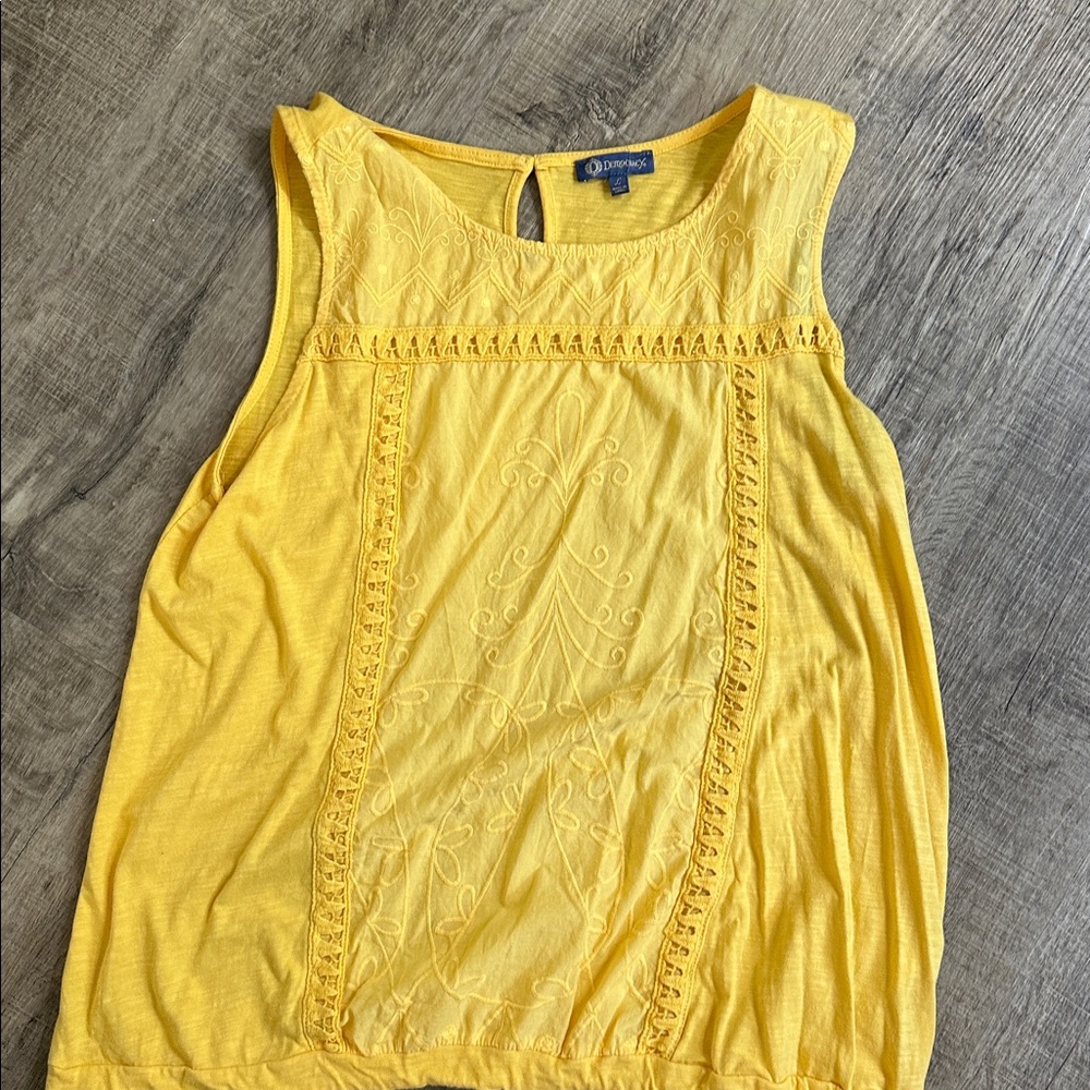 Democracy Bright Yellow Embroidered Blouse